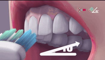 后牙内面 45 度角打圈刷